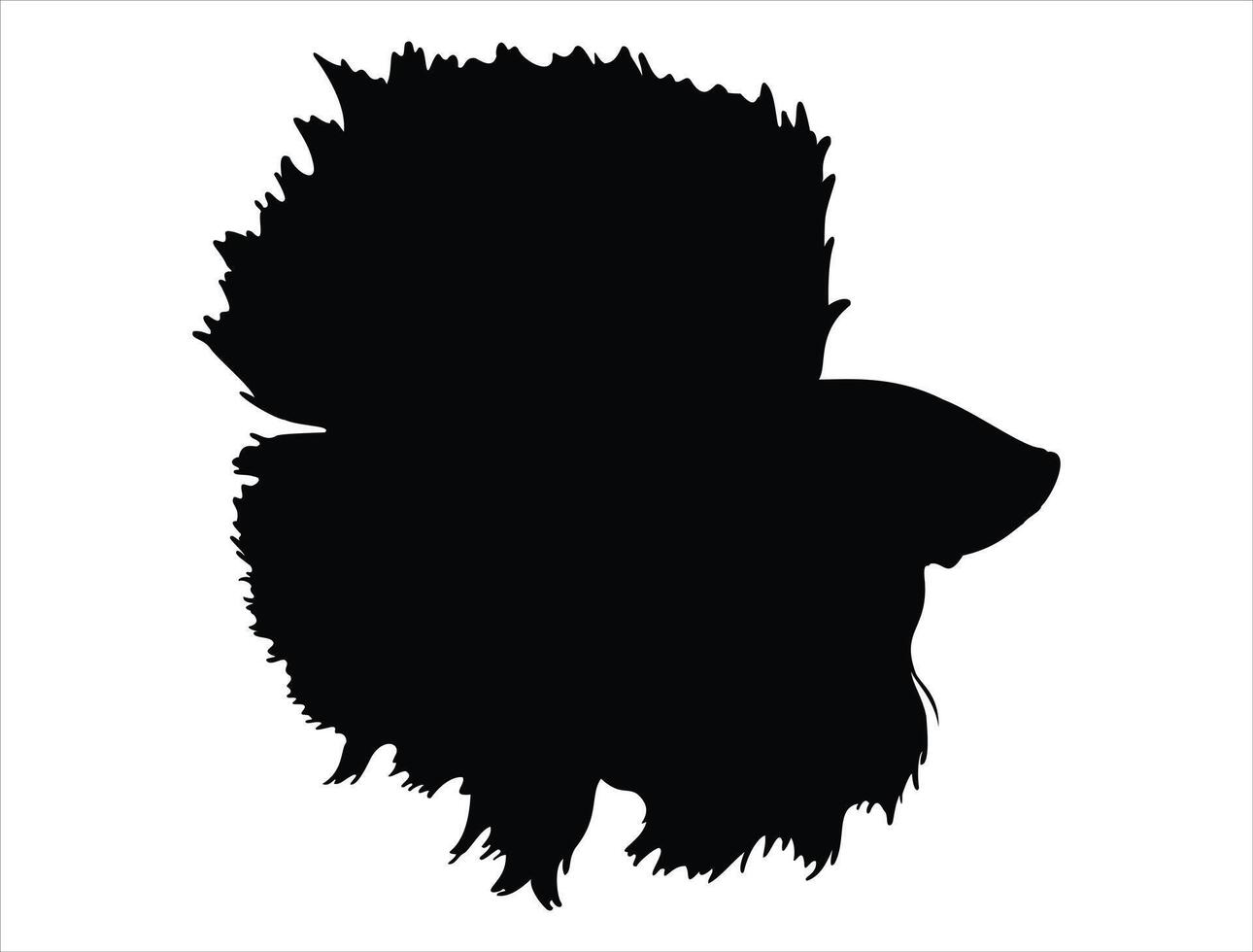 Betta fish silhouette on white background vector