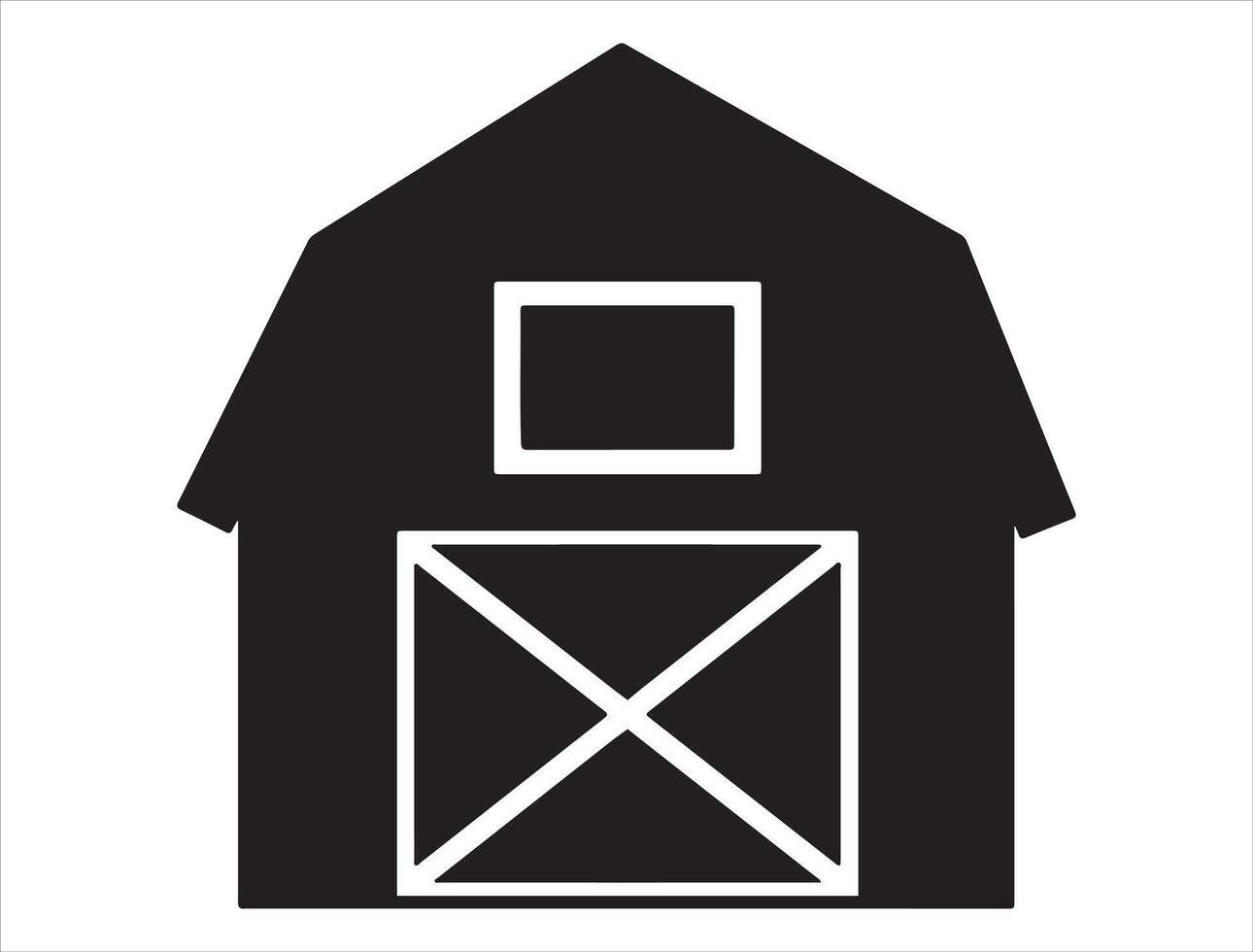 Barn silhouette on white background vector
