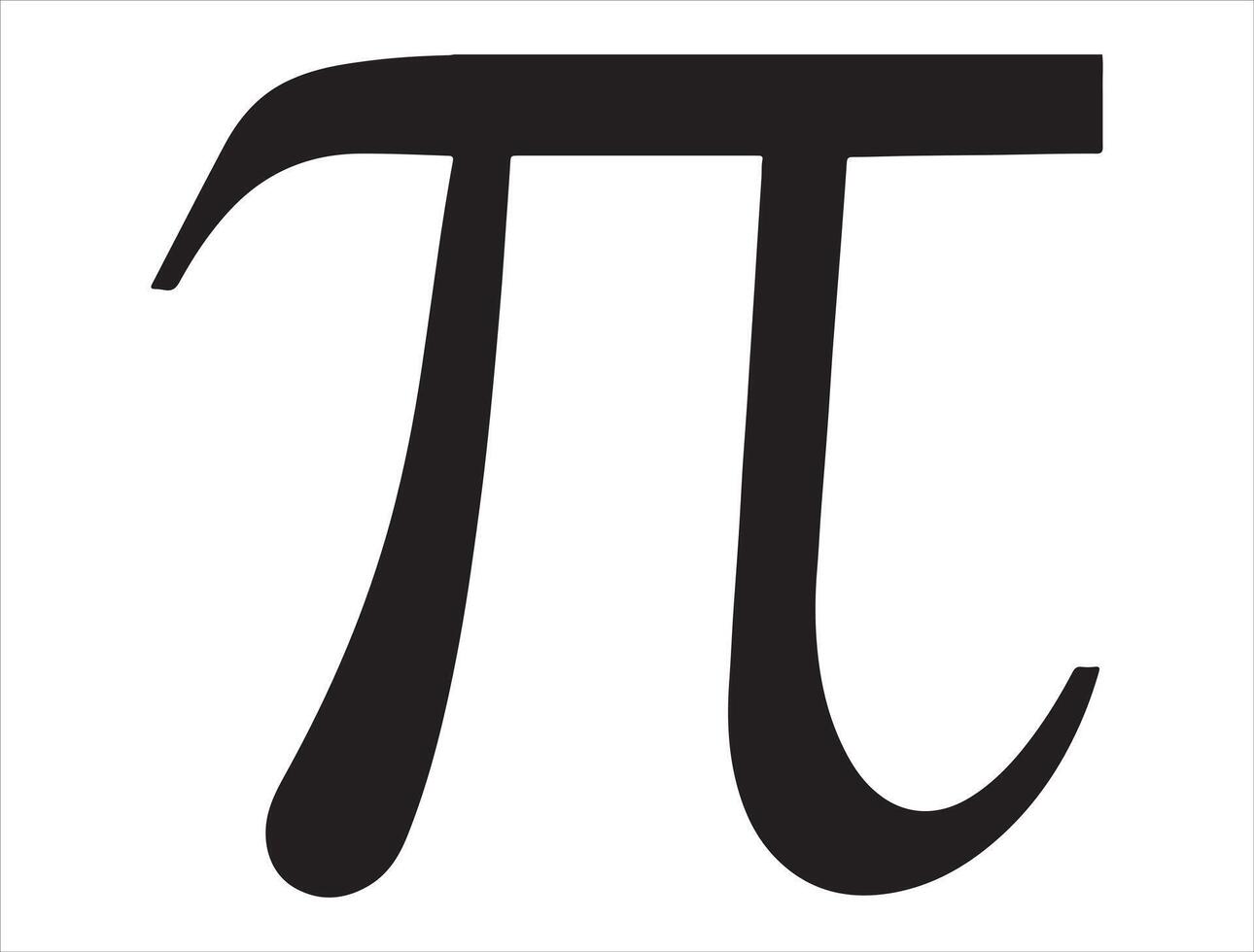 Pi silhouette on white background vector