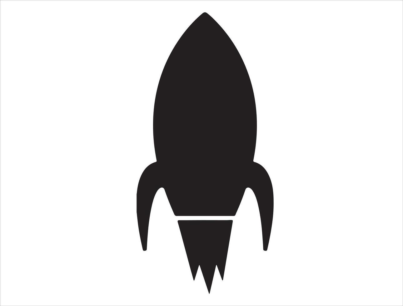 Rocket ship silhouette on white background vector