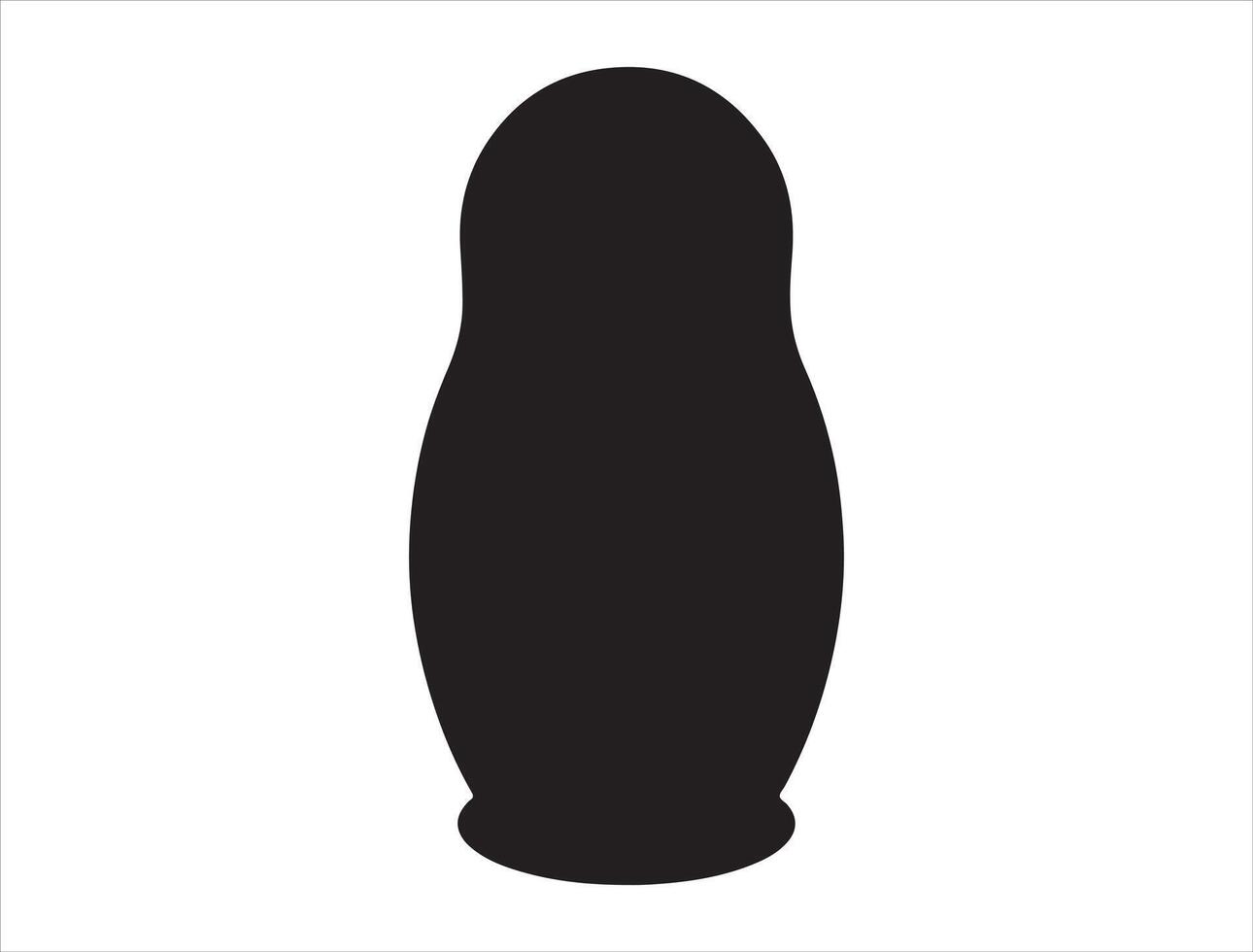 Russian matryoshka silhouette on white background vector
