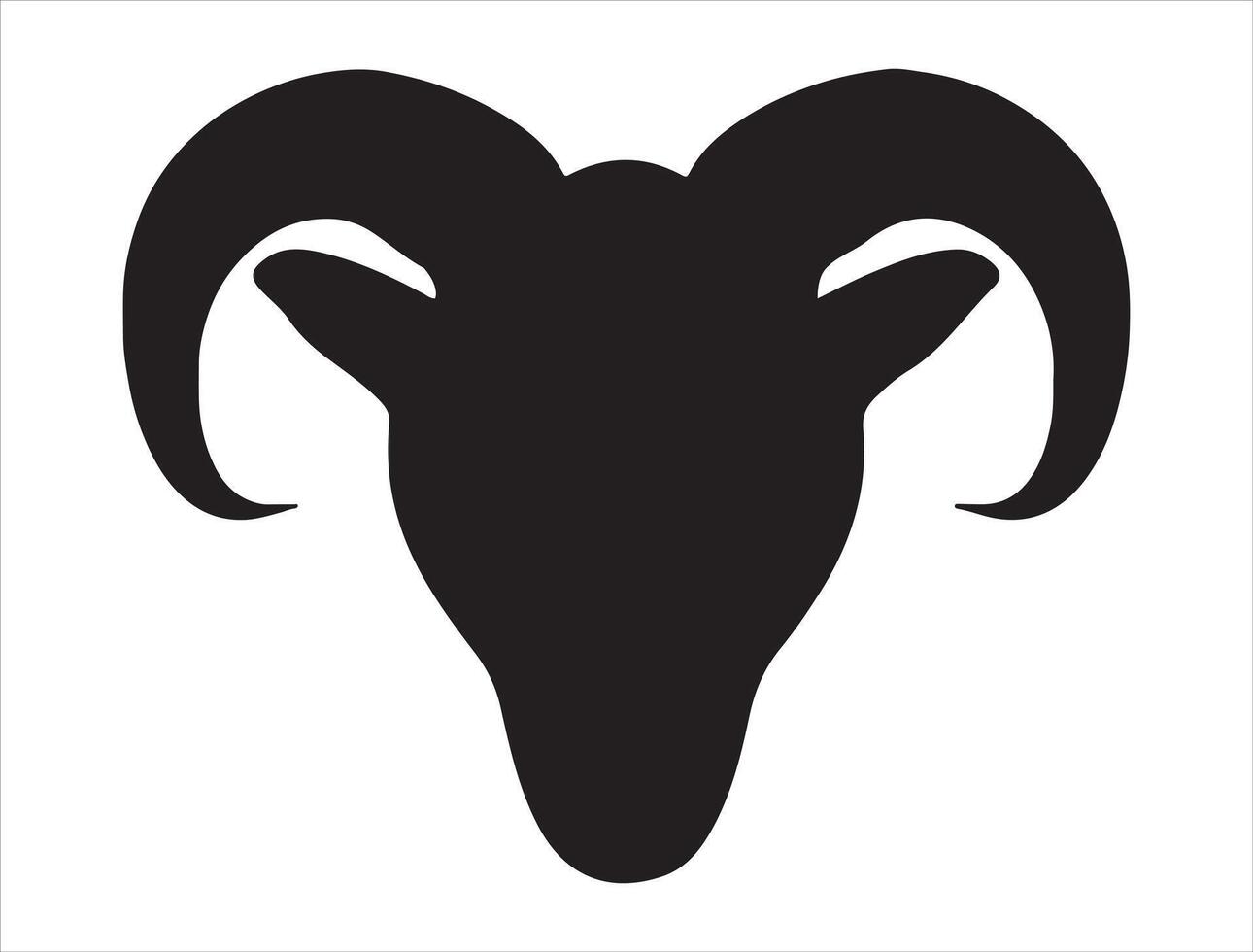 Ram head silhouette on white background vector