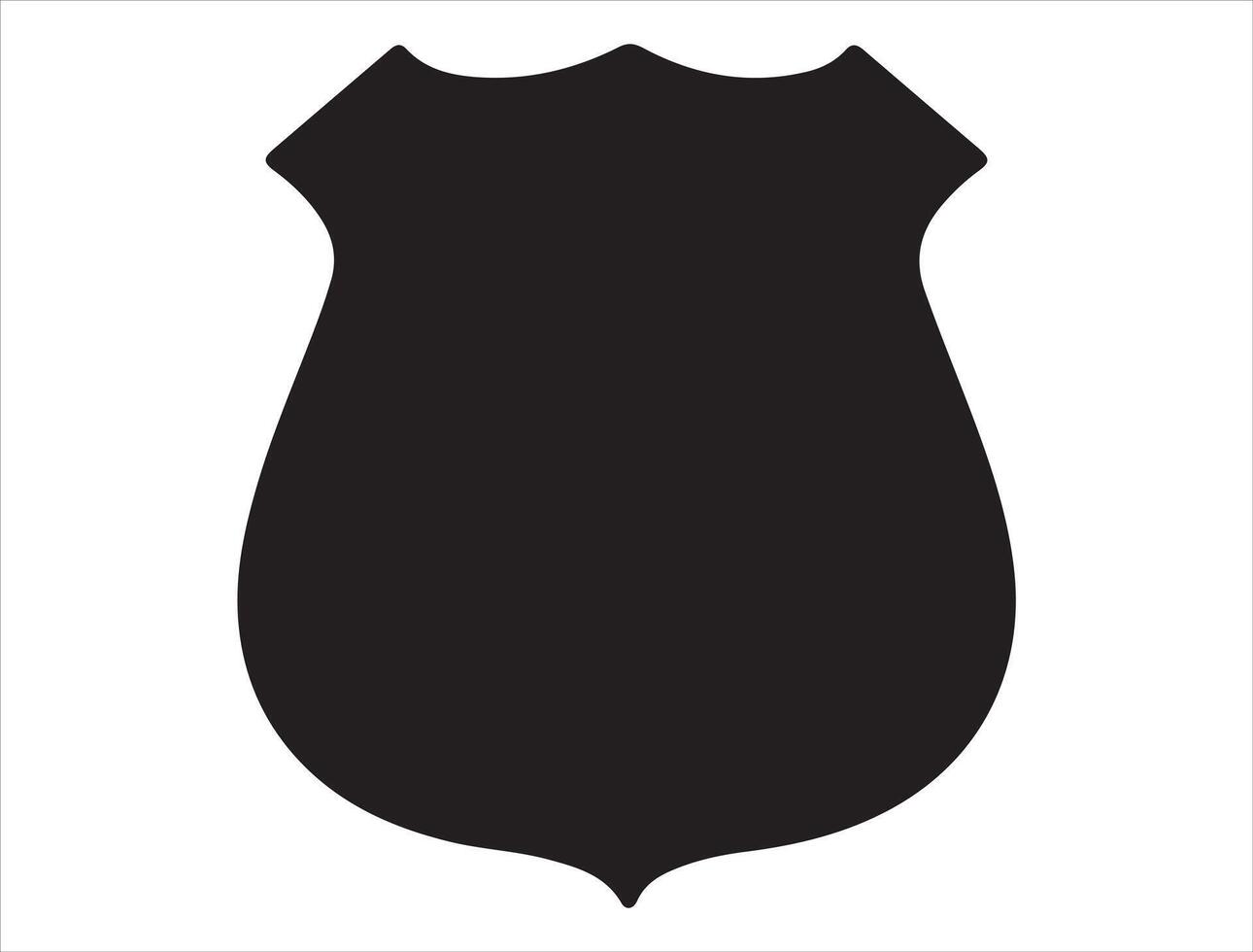 Police badge silhouette on white background vector