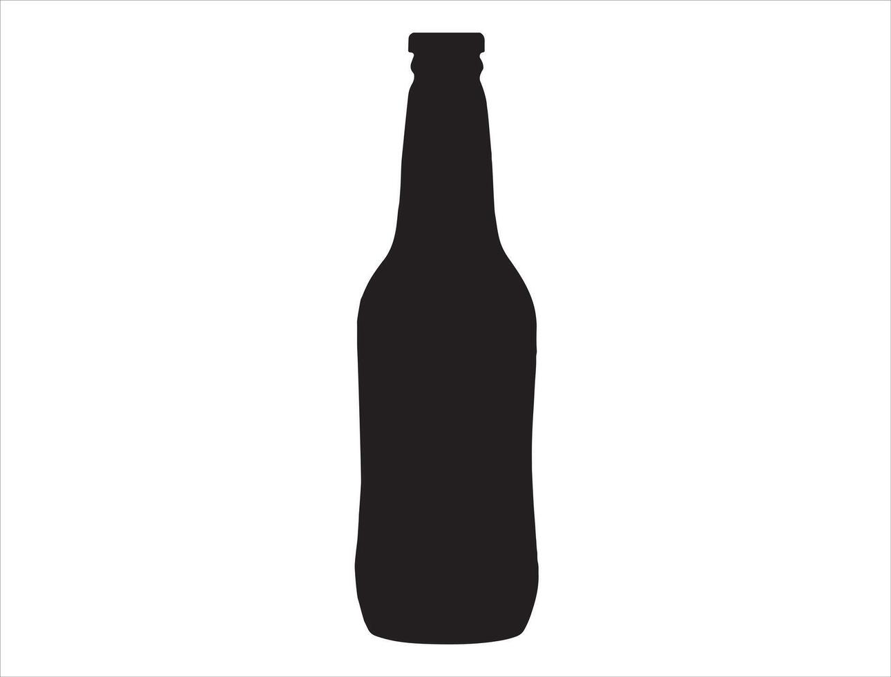 Beer bottle silhouette on white background vector