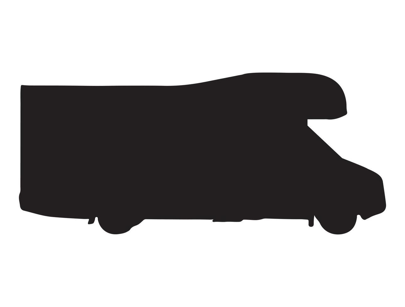 Rv silhouette on white background vector