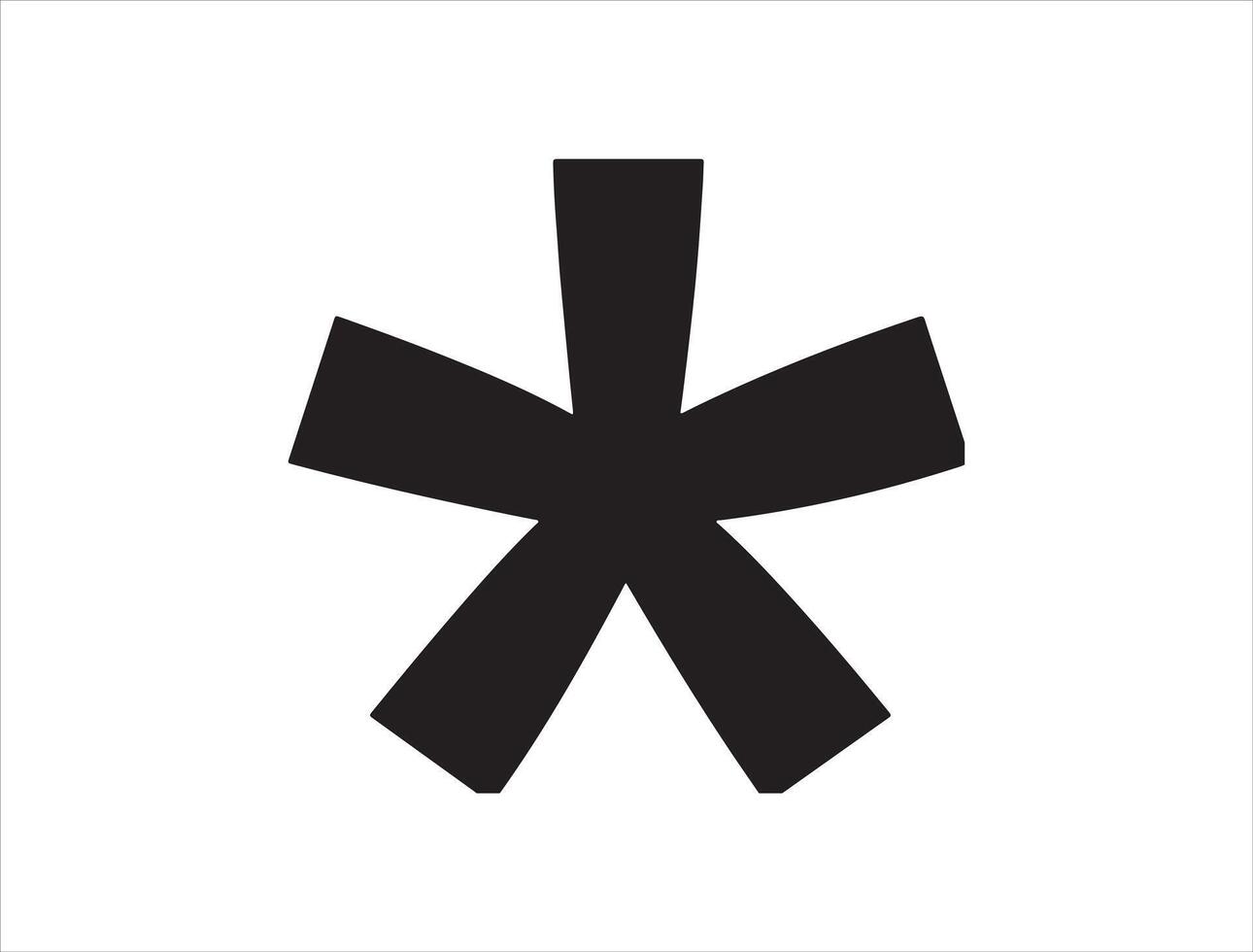 Asterisk sign silhouette vector