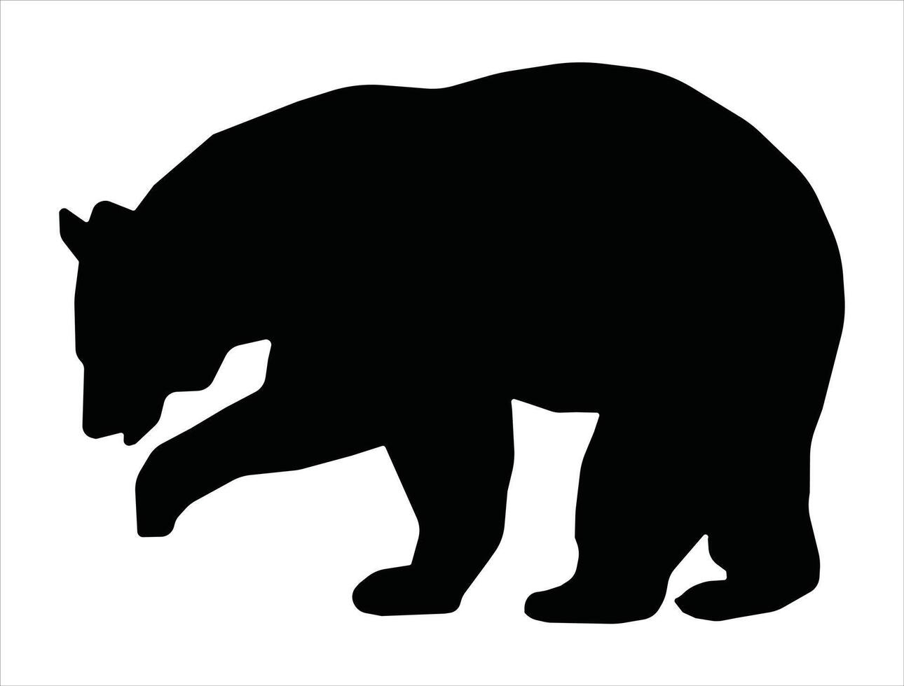 Bear silhouette on white backgroundnd vector
