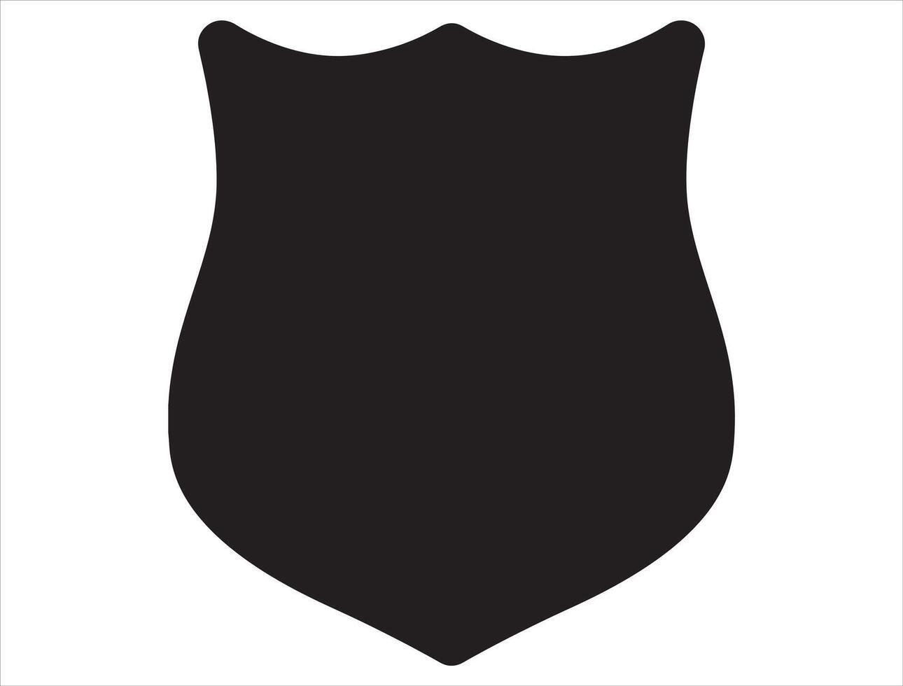 Police badge silhouette on white background vector