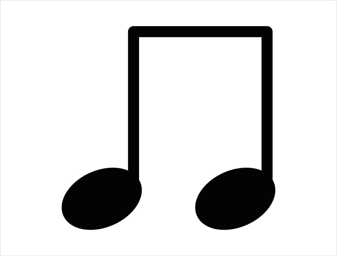 Musical note silhouette on white background vector