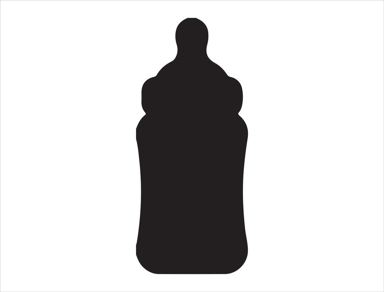 Baby feeding bottle silhouette vector