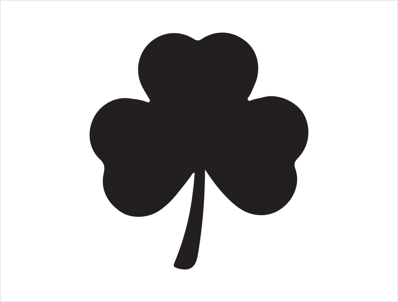 Shamrock silhouette on white background vector