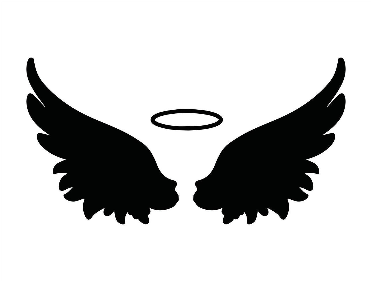 Angle wings silhouette on white background vector