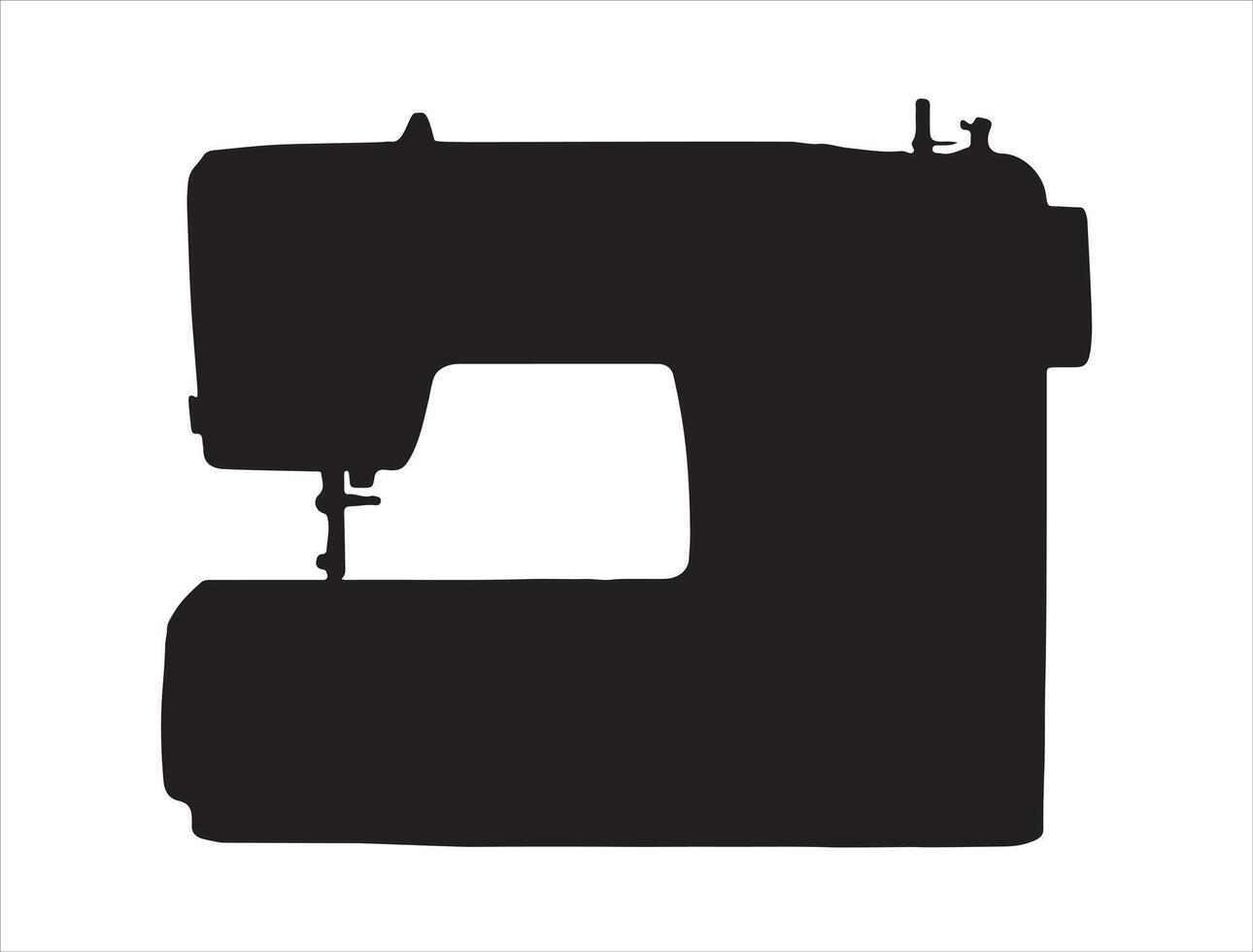 Sewing machine silhouette on white background vector