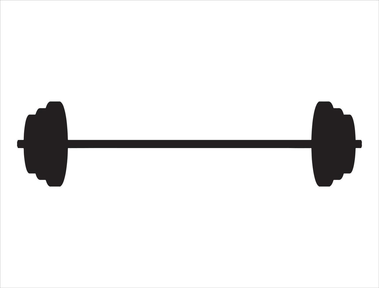 Barbell silhouette on white background vector