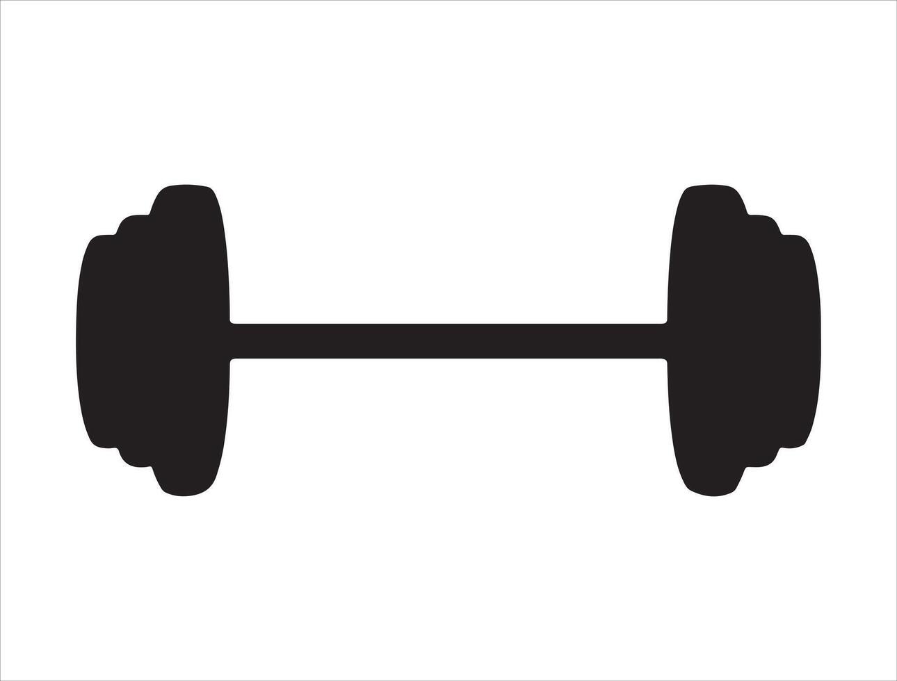 Barbell silhouette on white background vector
