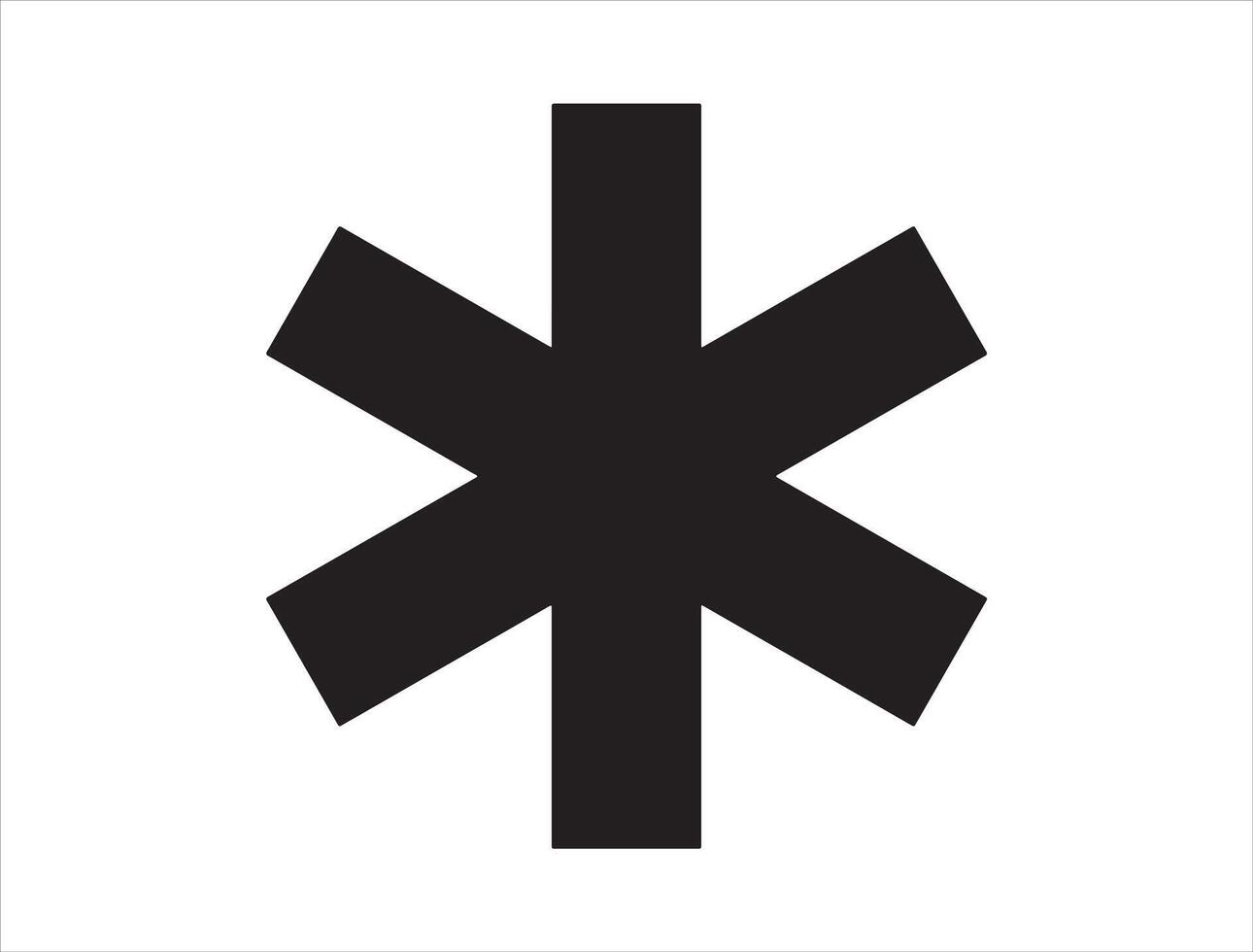 Asterisk sign silhouette vector