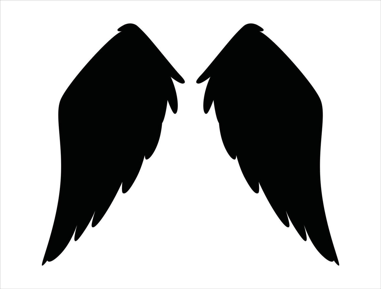 Angle wings silhouette on white background vector