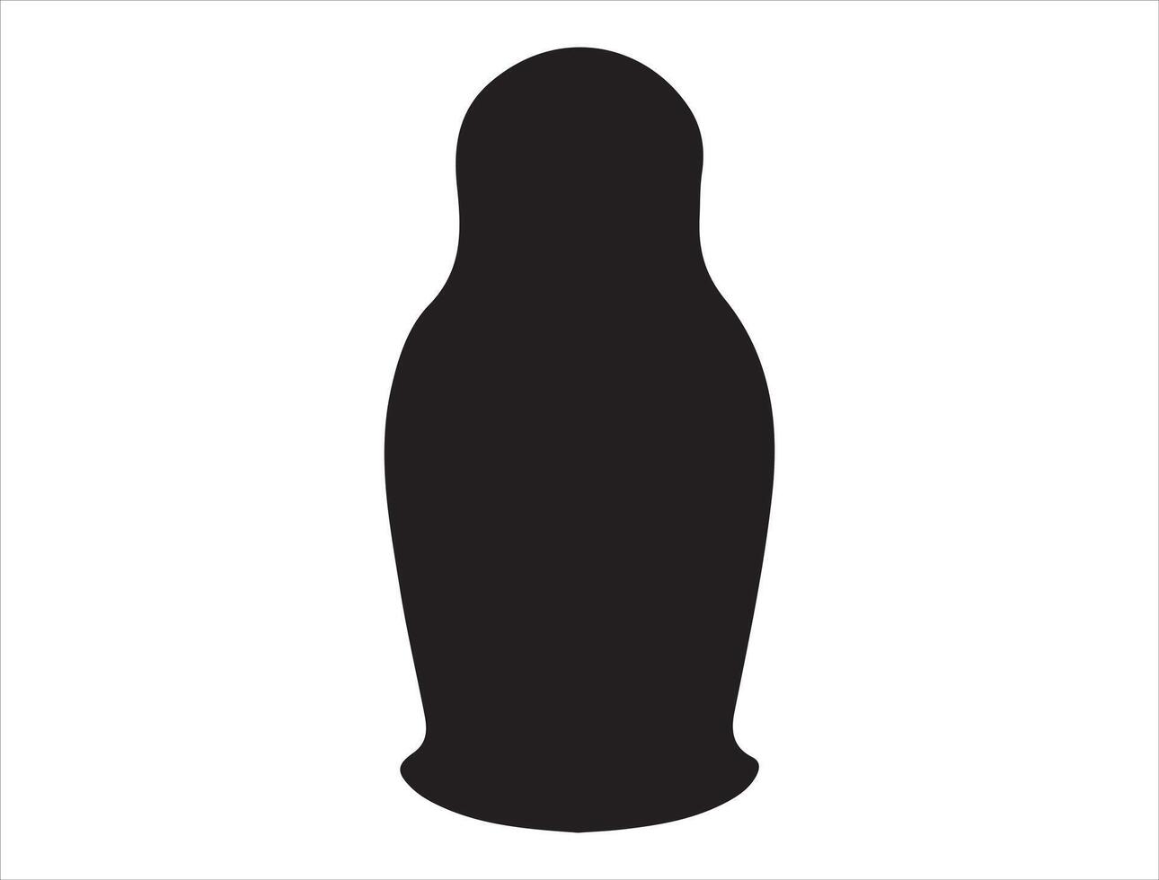 Russian matryoshka silhouette on white background vector