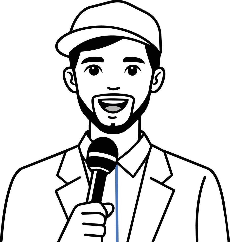 Person with microphone is a tour guide vector