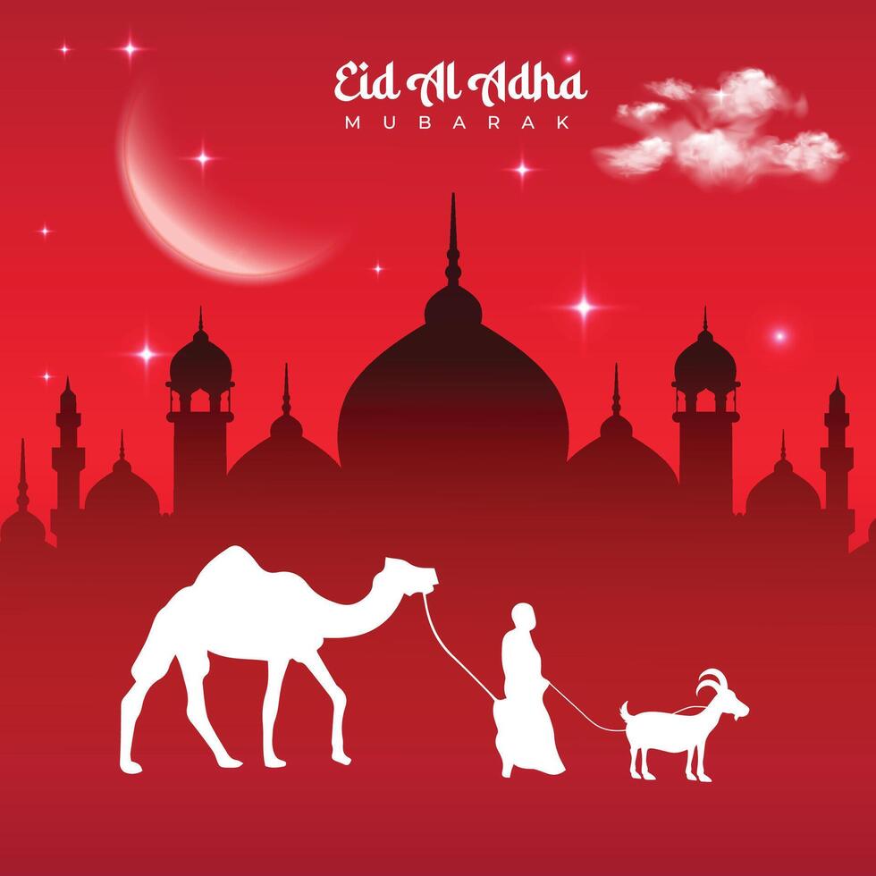 Eid Mubarak Social Media Post Design vector