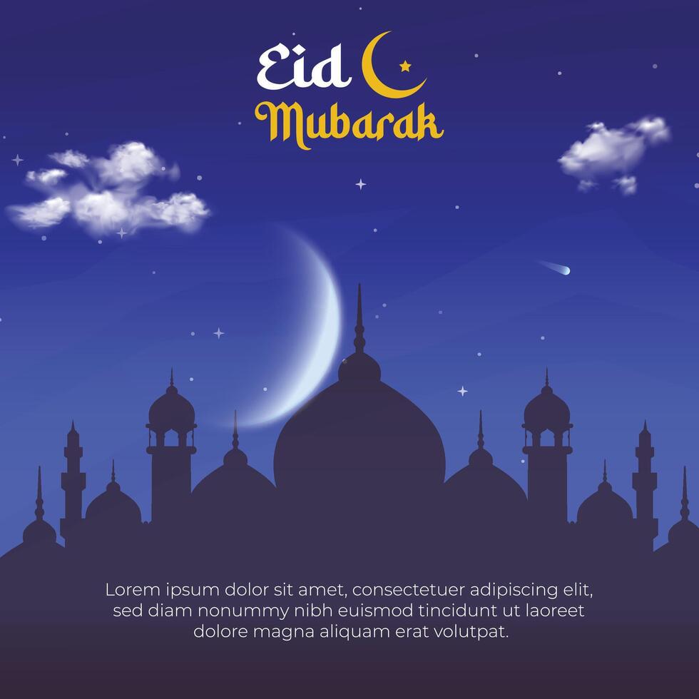 Eid Mubarak Social Media Post Design vector