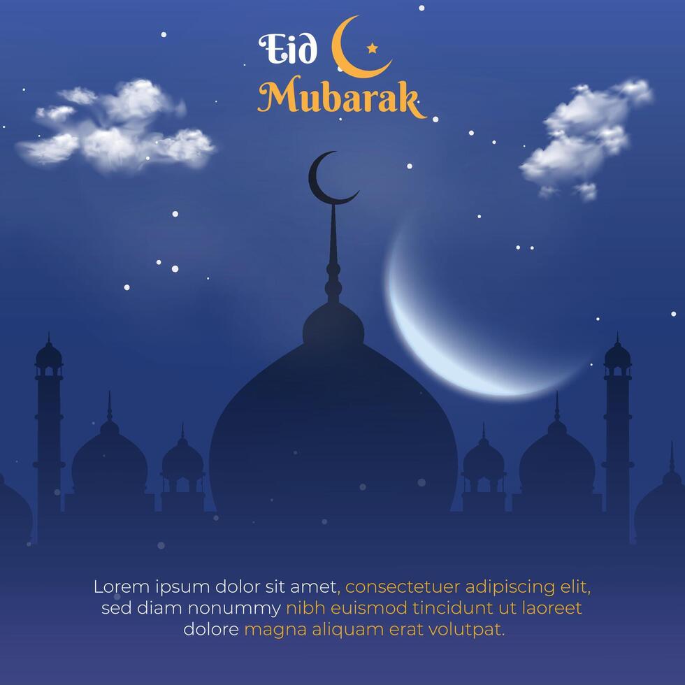 Eid Mubarak Social Media Post Design vector