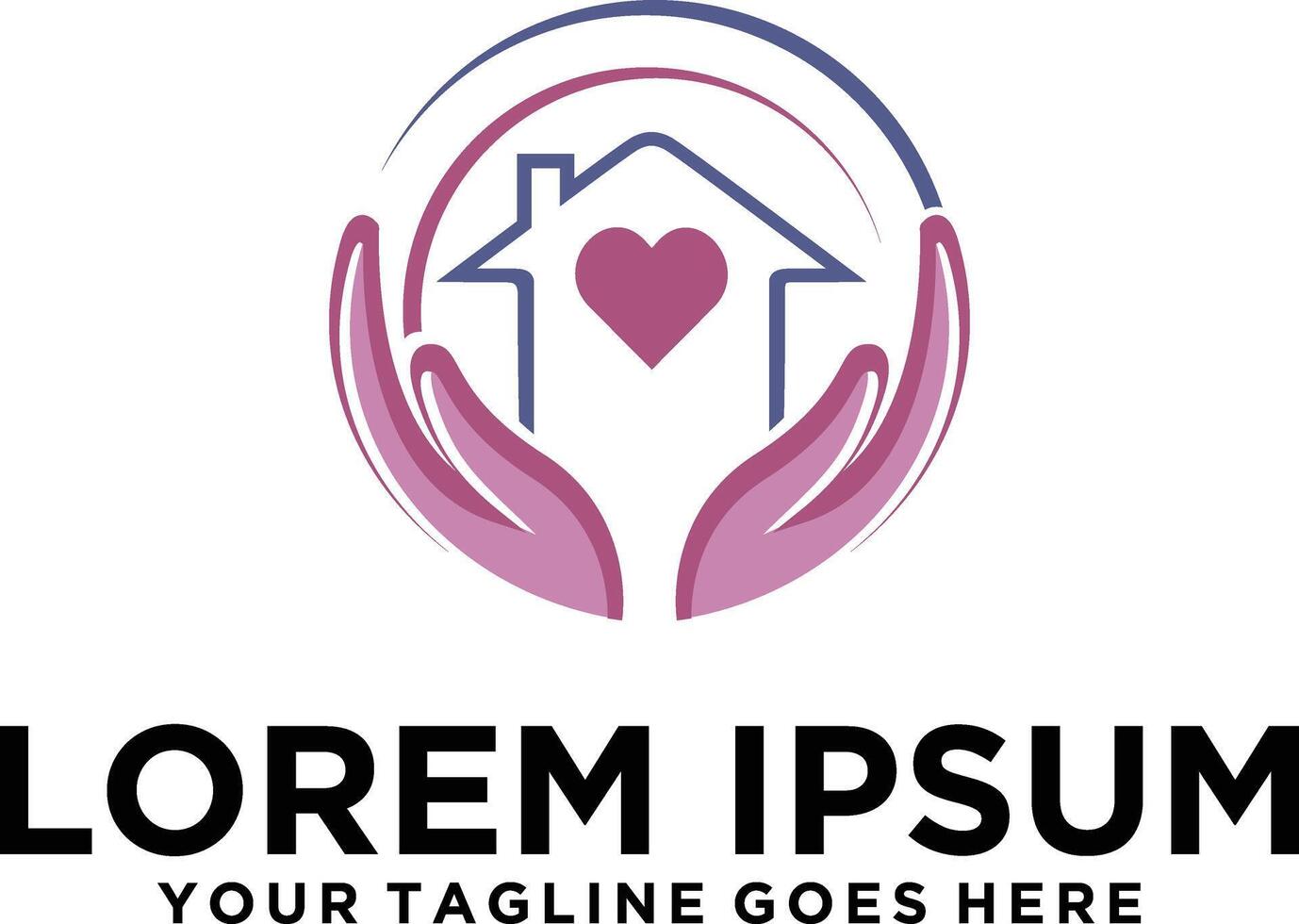 Home Care logo hands design vector