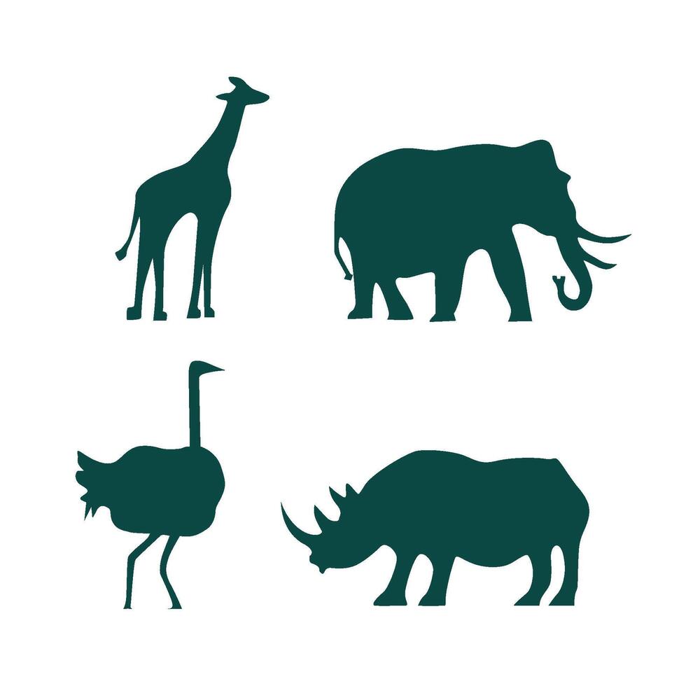 African animal silhouette. vector