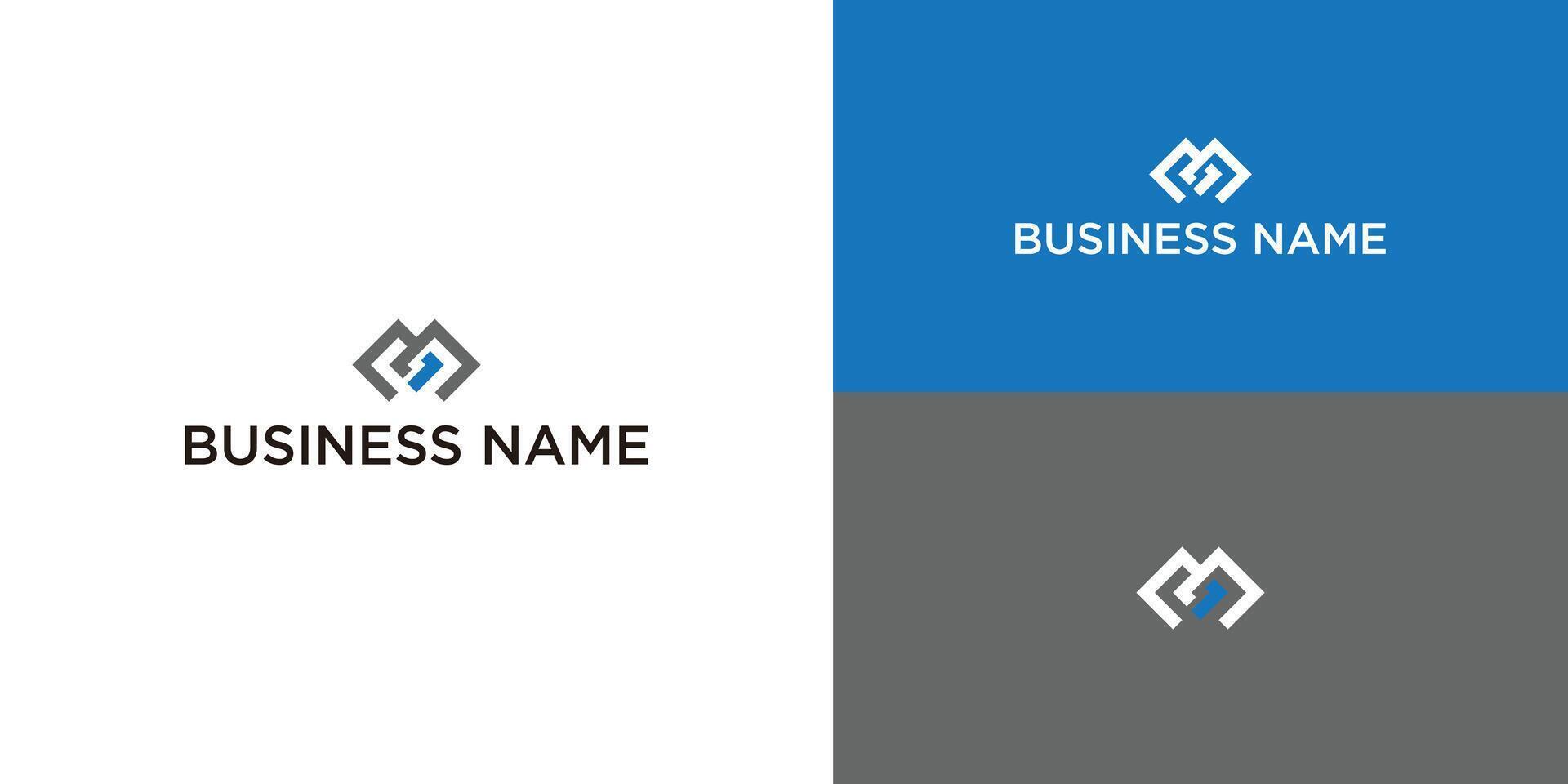 Flat design MS logo template vector