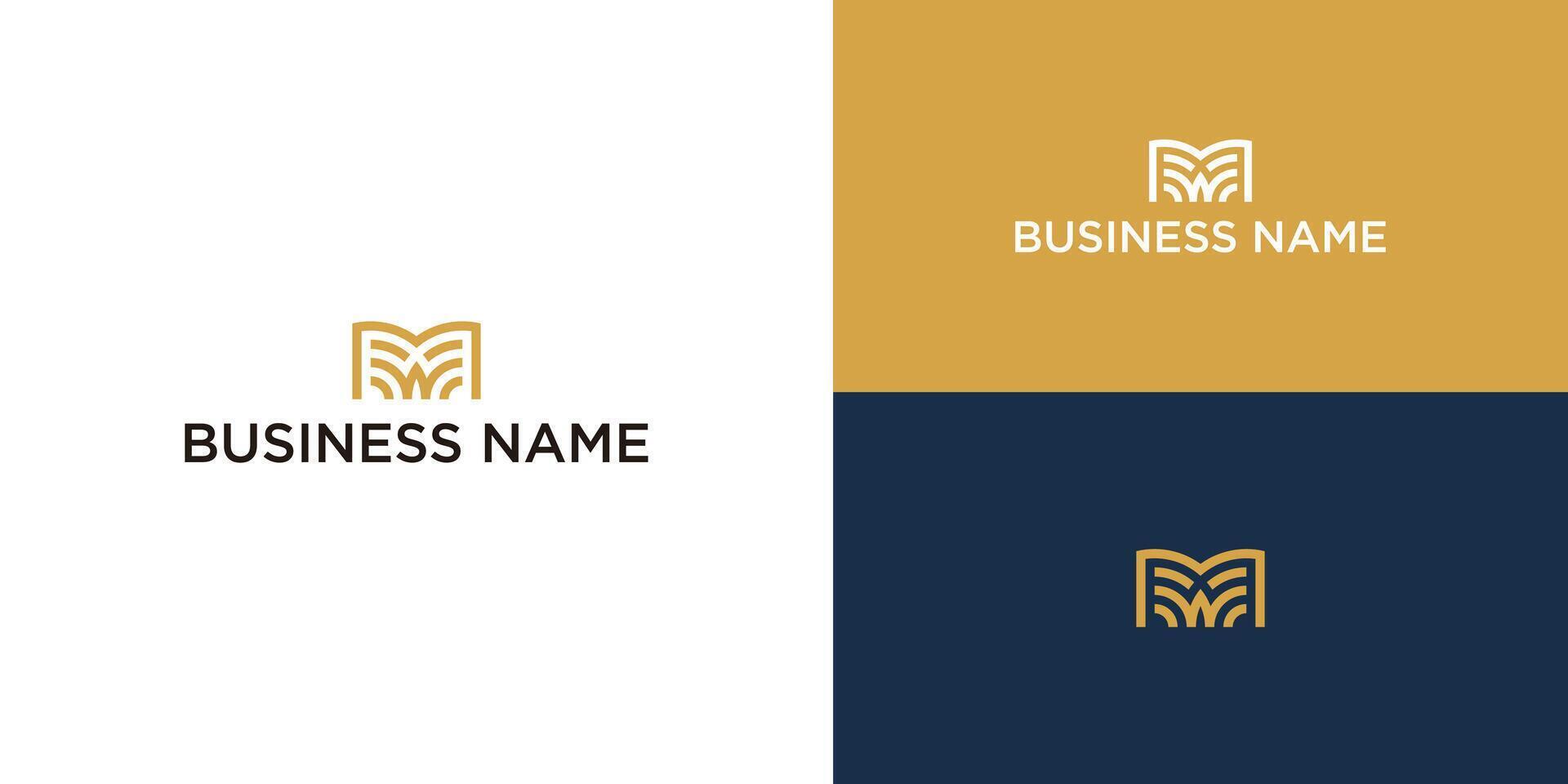 modern letter mw abstract geometry logo vector