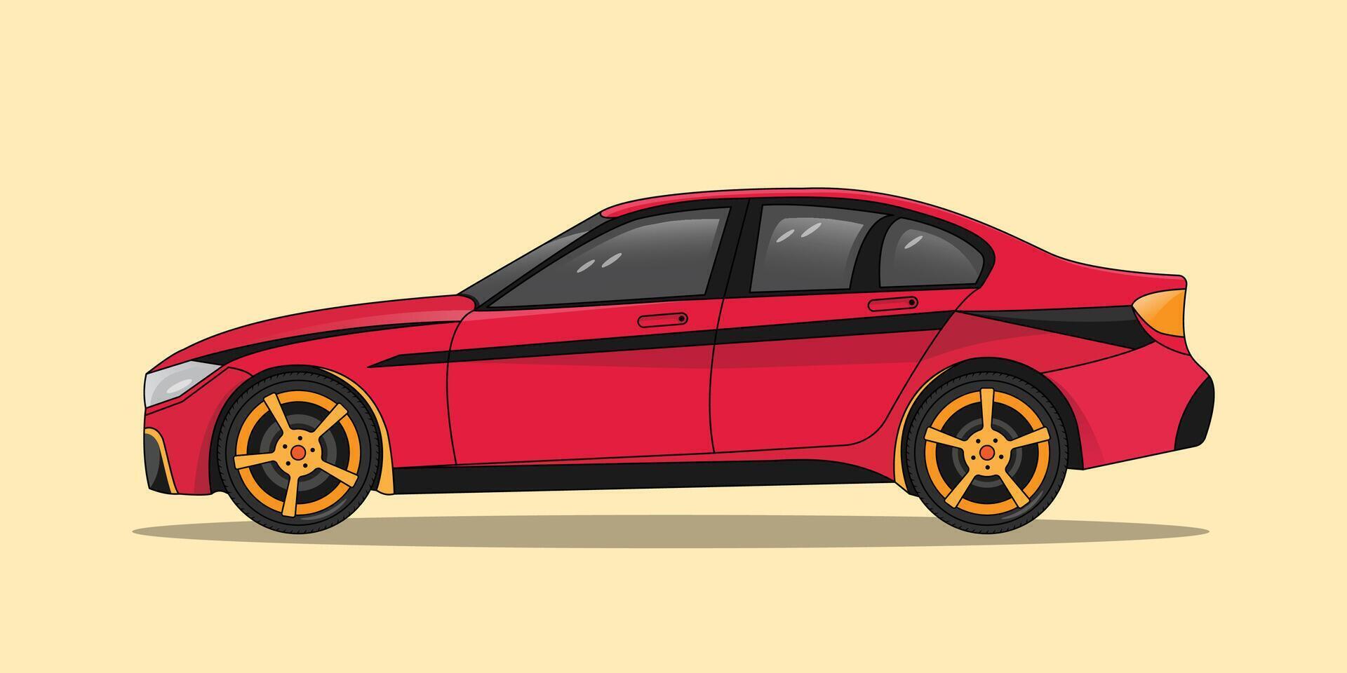 Modern dark red with black spots or private transport car minimalist illustration vector