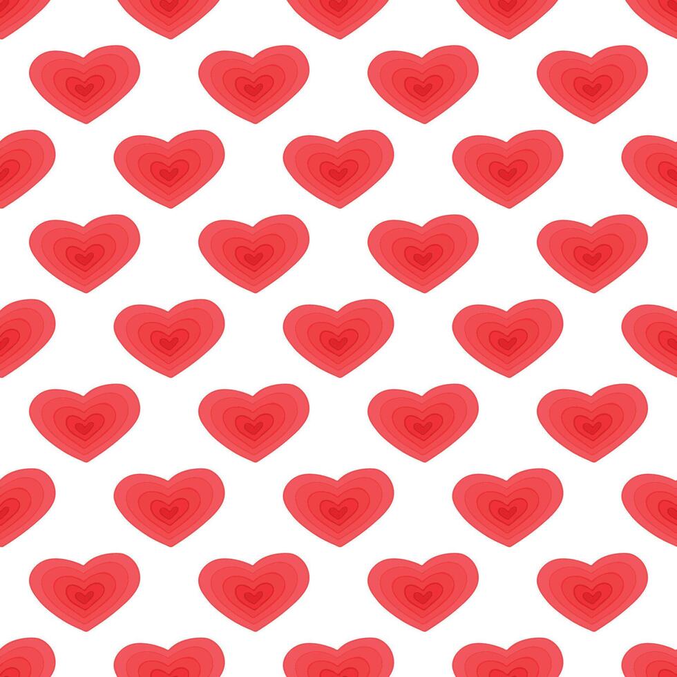 Seamless pattern with hand drawn heart doodle for decorative print, wrapping paper, greeting cards and fabric vector