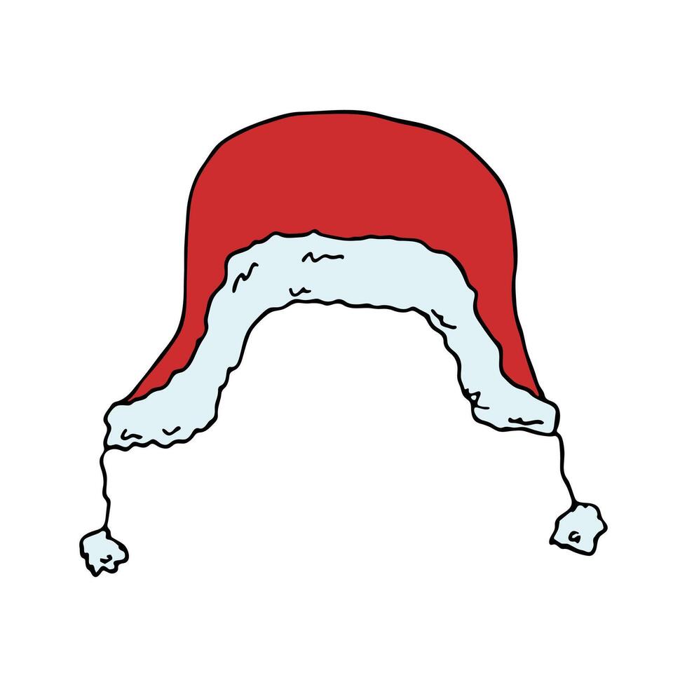Ear flap hat doodle Hand drawn winter accessories. Single design element for card, print, design, decor vector