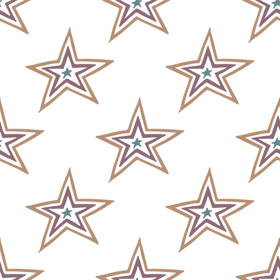 Seamless pattern with cute stars doodle for decorative print, wrapping paper, greeting cards, wallpaper and fabric vector