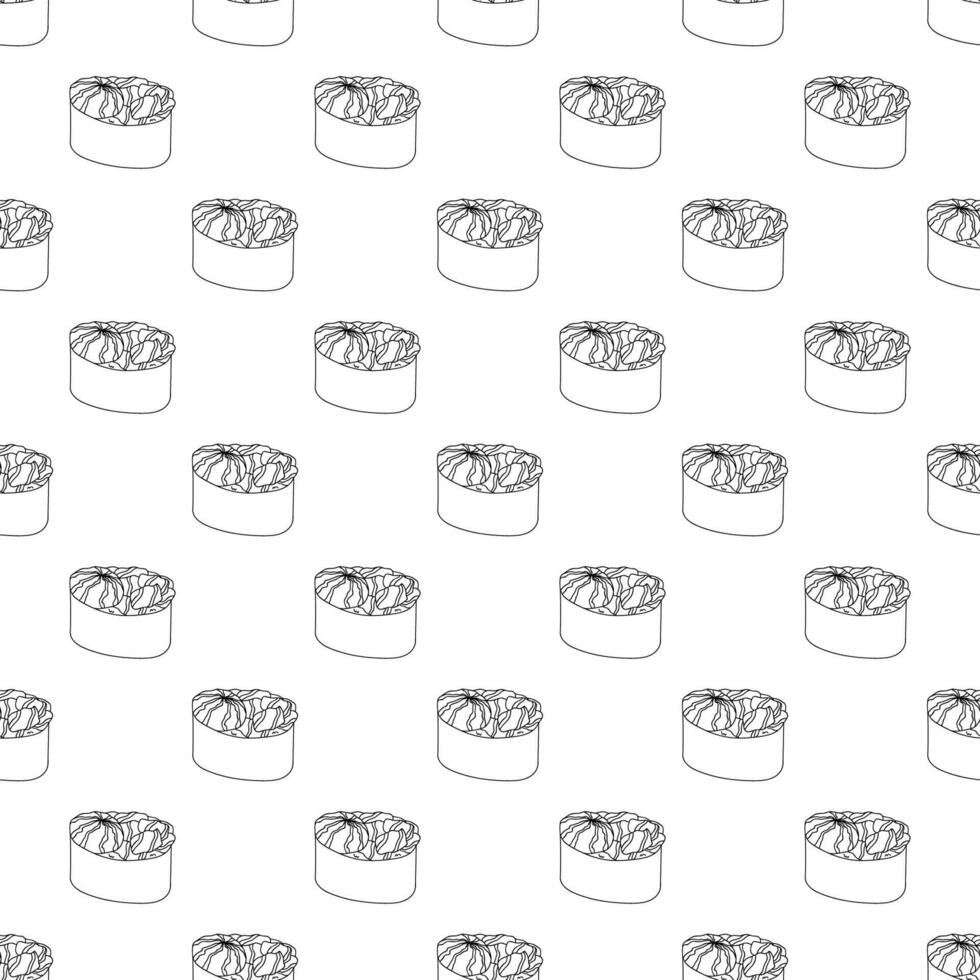 Seamless pattern with sushi for decorative print, wrapping paper, menu, wallpaper and fabric vector