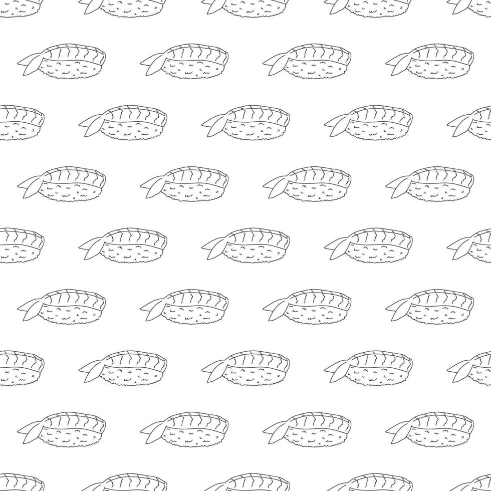 Seamless pattern with sushi for decorative print, wrapping paper, menu, wallpaper and fabric vector