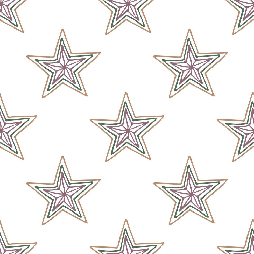 Seamless pattern with cute stars doodle for decorative print, wrapping paper, greeting cards, wallpaper and fabric vector