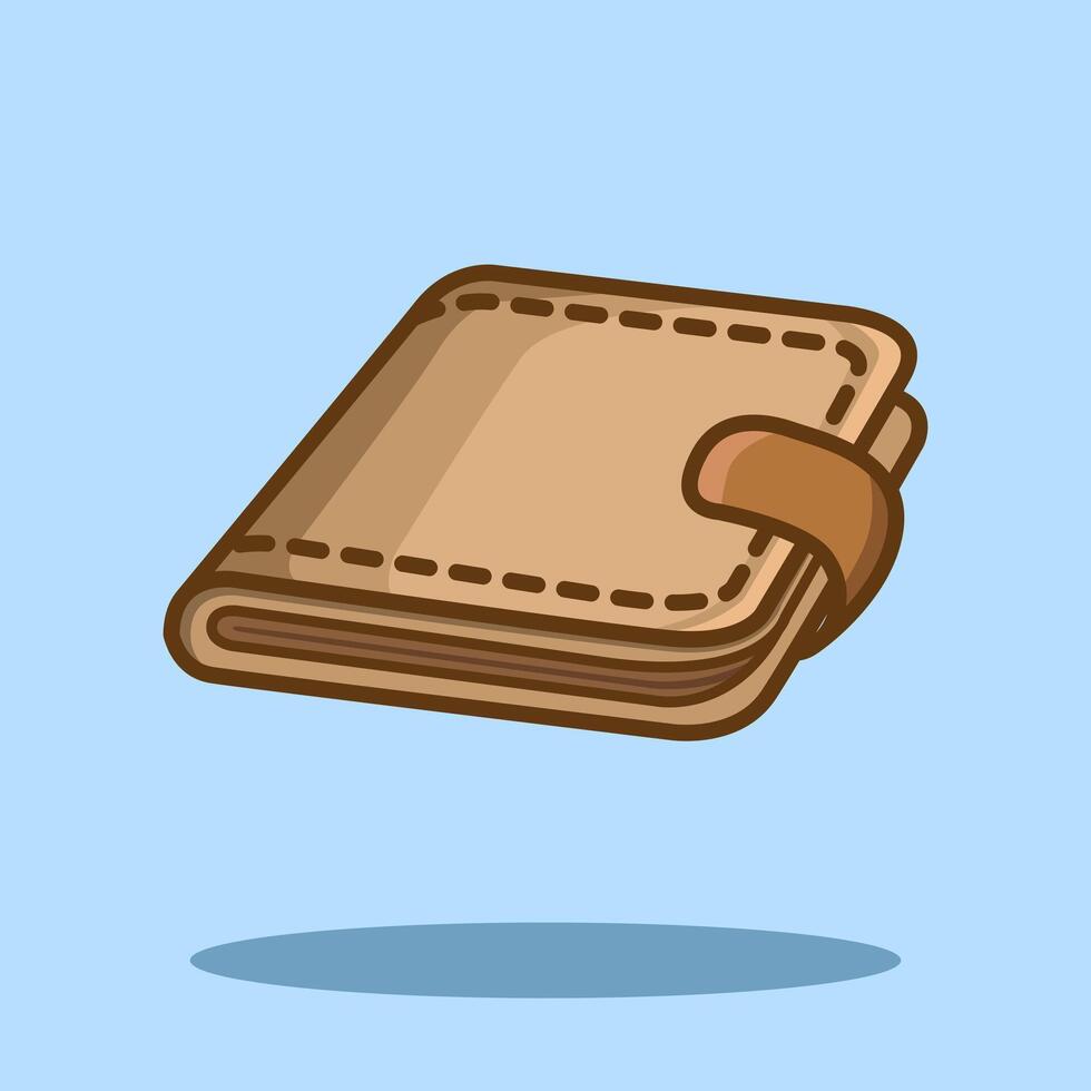 Wallet Cartoon illustration. Wallet. Wallet money coin illustration and icon for print and digital design vector