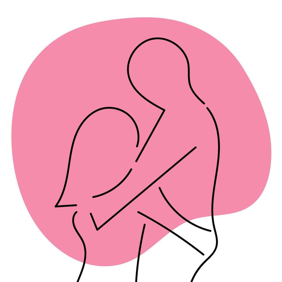 Sketch minimal couple in love drawing line art couple lovely drawn together line love concept with white ioslated background. Abstract,illustration. vector
