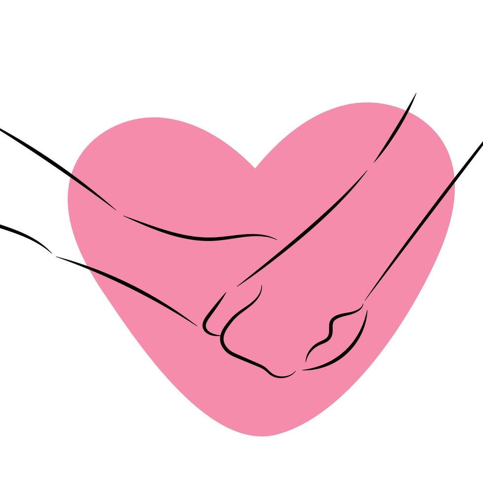 Sketch minimal hold hand drawing line art couple in love drawn hand hold line love concept with white ioslated background. Abstract,illustration. vector