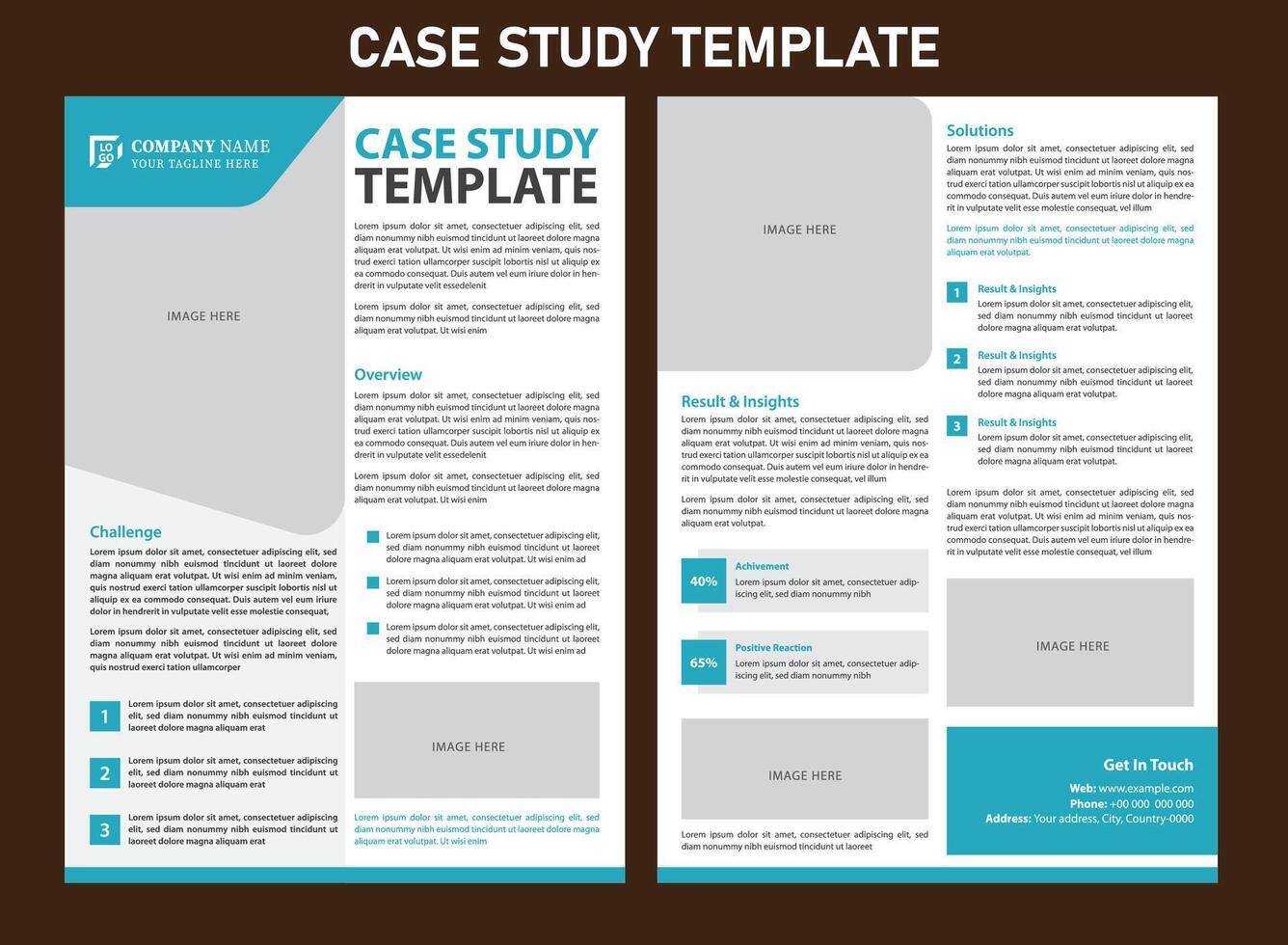 Business Case Study Template Design vector