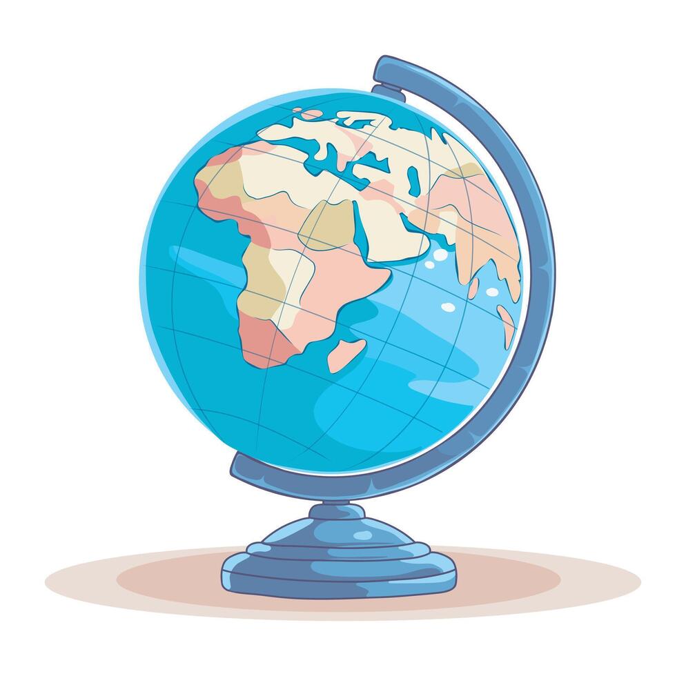 illustration flat style globe planet earth globe on a white background. concept school geography travel vector