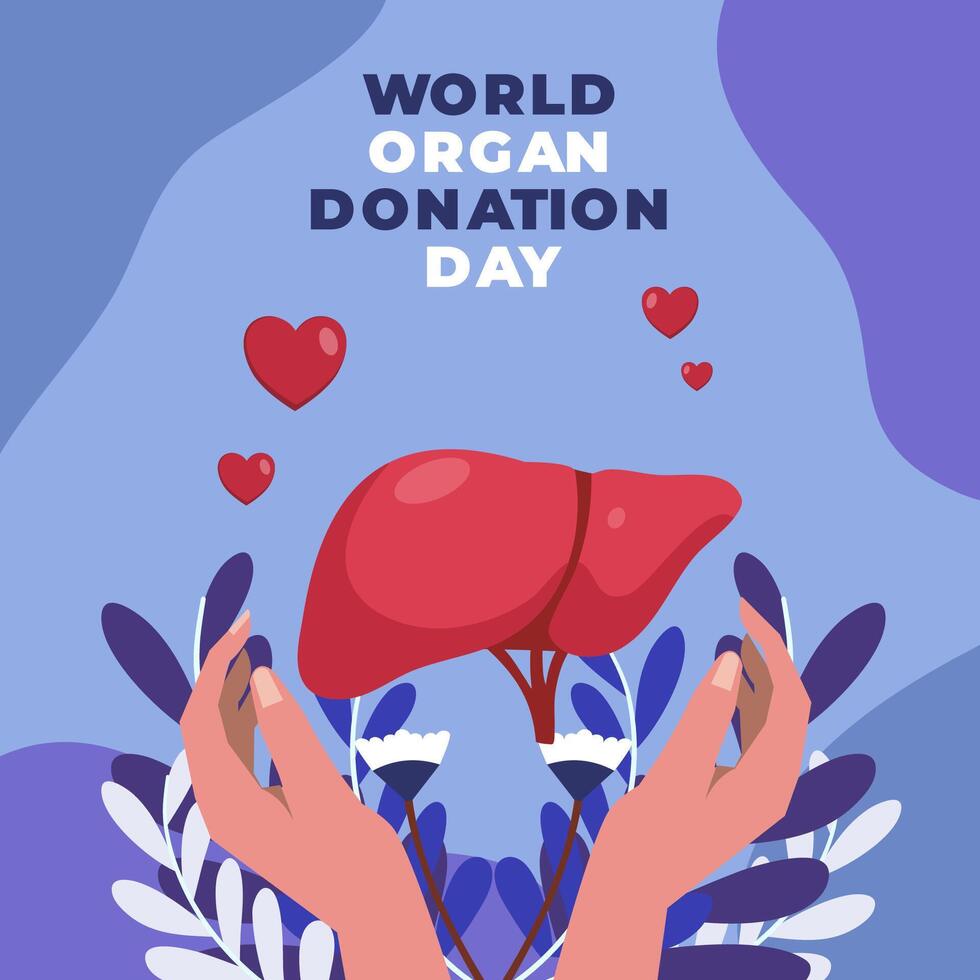 World organ donation day flat illustration vector