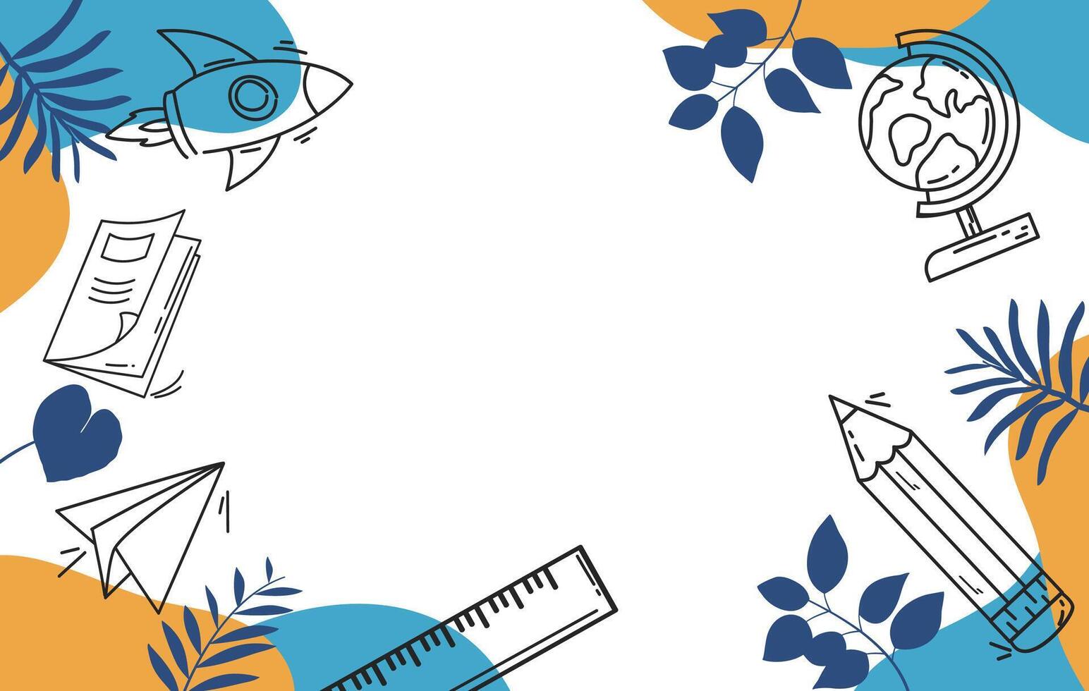 Back to school background flat illustration vector