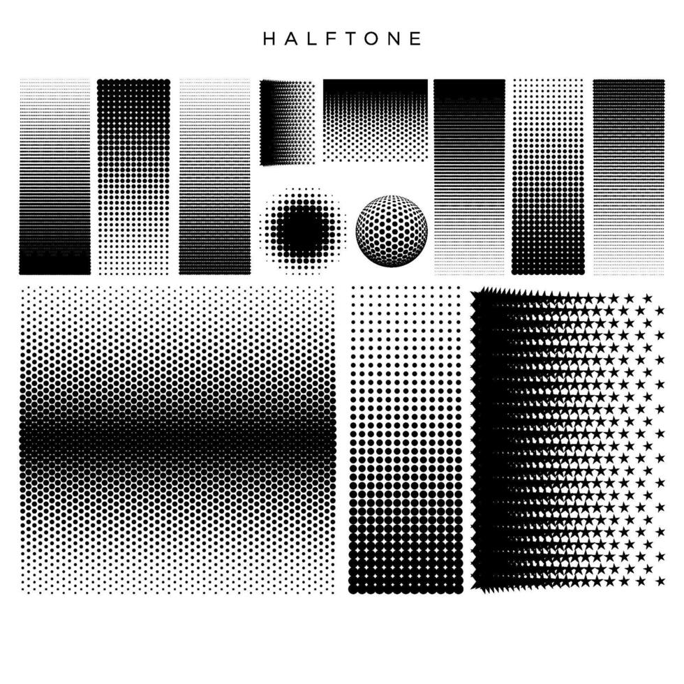 halftone dot with various styles vector
