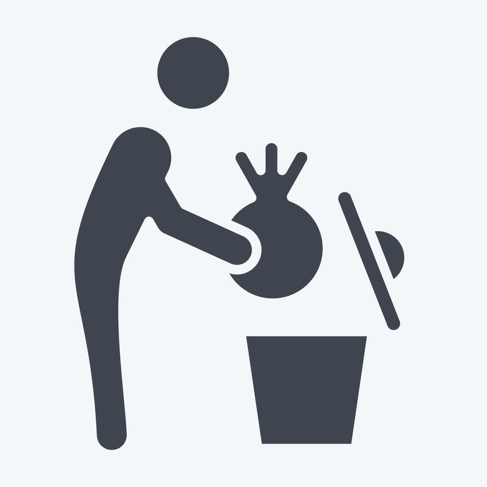 Icon Garbage. related to Delete symbol. glyph style. simple design illustration vector