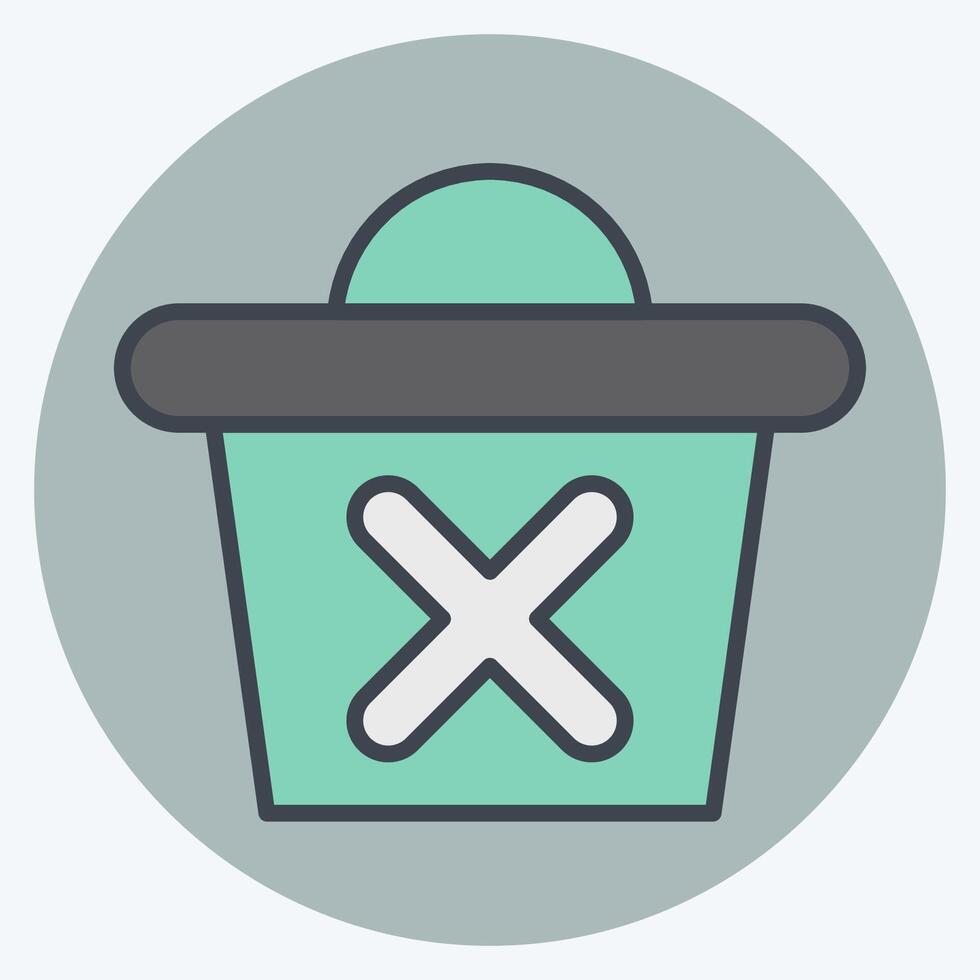 Icon Delete. related to Delete symbol. color mate style. simple design illustration vector