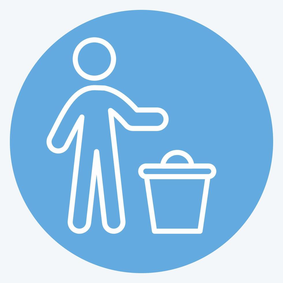 Icon Discard. related to Delete symbol. blue eyes style. simple design illustration vector