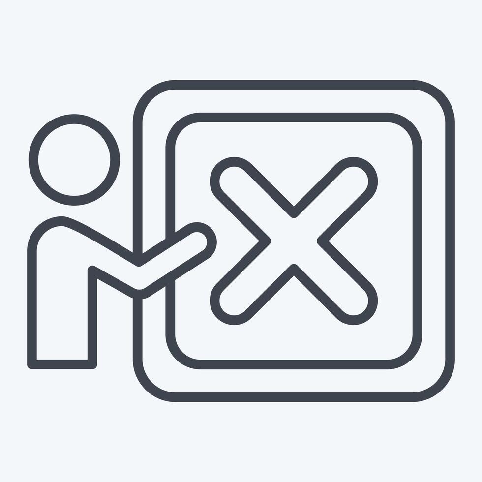 Icon Dismiss. related to Delete symbol. line style. simple design illustration vector