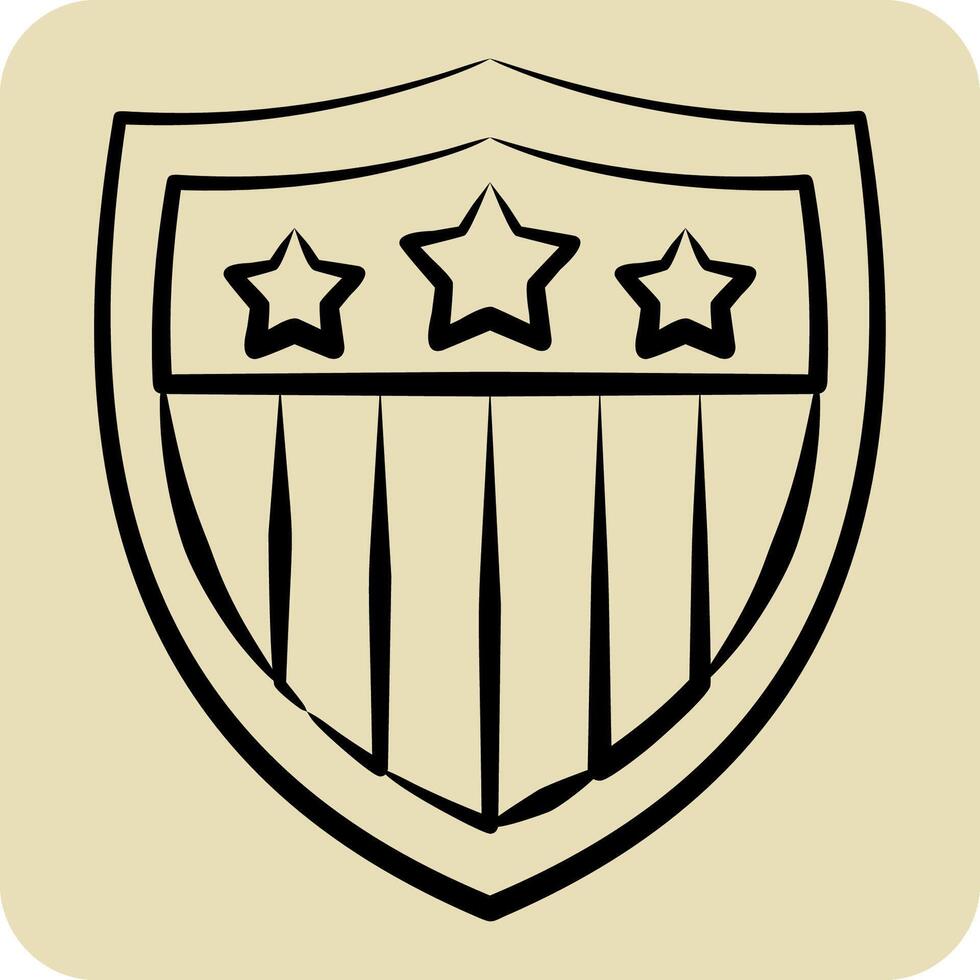 Icon Emblem. related to America symbol. hand drawn style. simple design illustration vector